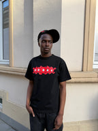 NEVER BEEN Red Logo T-Shirt Black
