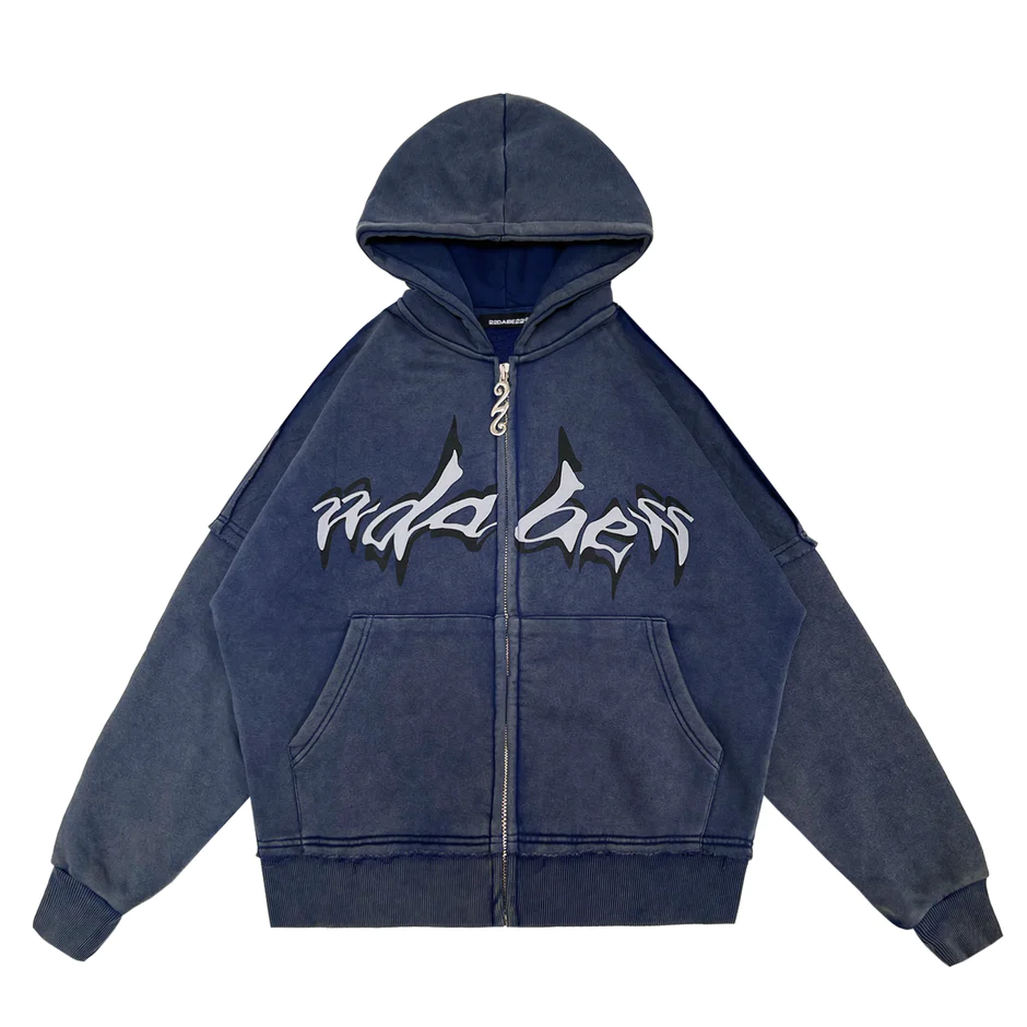 22DABE22 Washed Zipjacket Blue