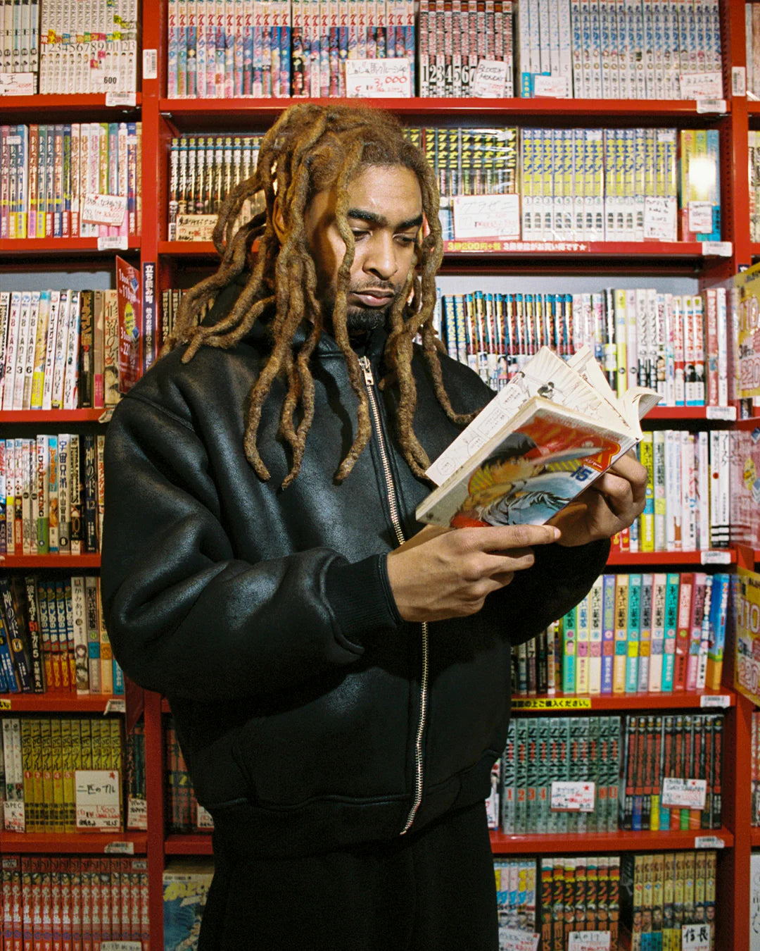 99BASED Daily Leather Shearling Jacket Black