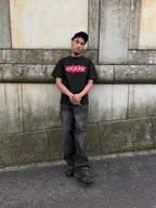 NEVER BEEN Red Logo T-Shirt Black