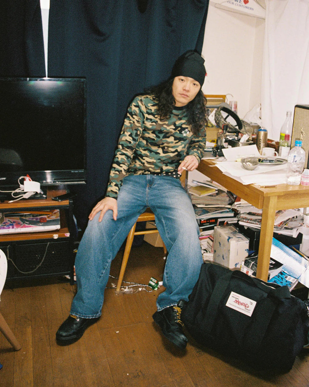 99BASED Slim Logo Longsleeve Camo