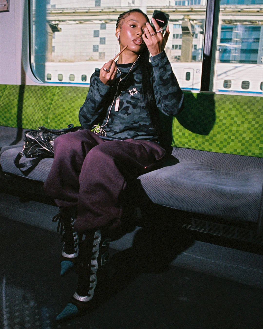 99BASED Slim Logo Longsleeve Black Camo