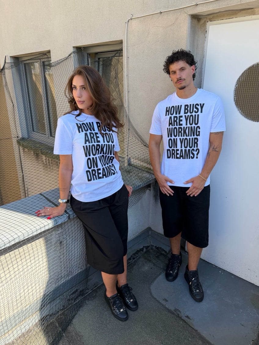 DREAMINGBUSY Slogan T-Shirt White