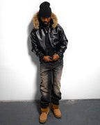 99BASED Al Capone Leather Jacket Black