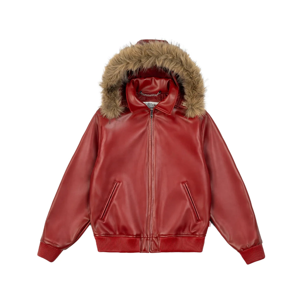 99BASED Al Capone Leather Jacket Red