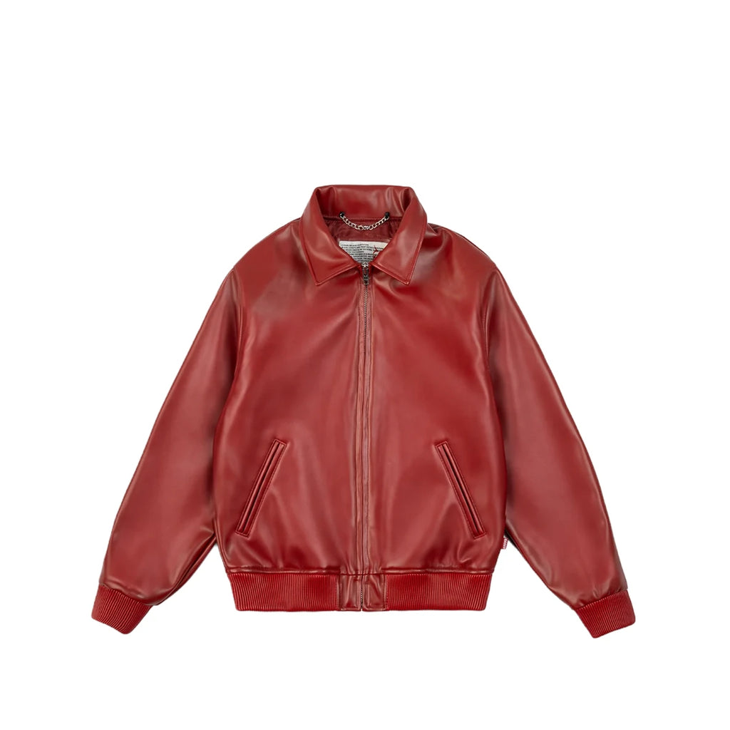 99BASED Al Capone Leather Jacket Red
