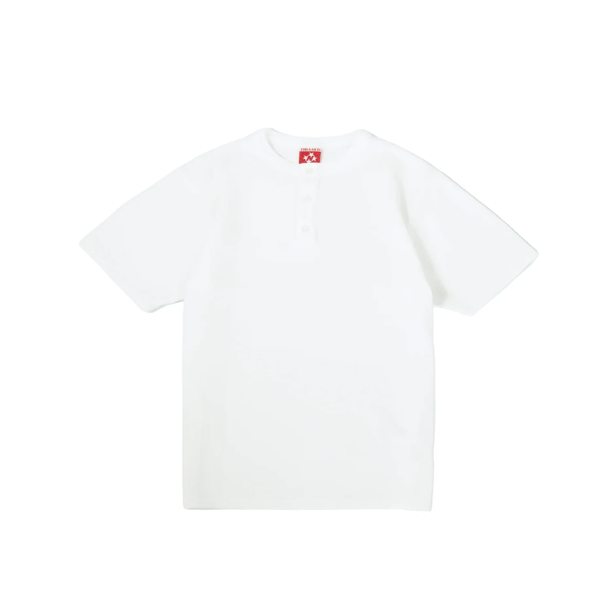 99BASED Daily Slim Button Up Waffle T-Shirt White