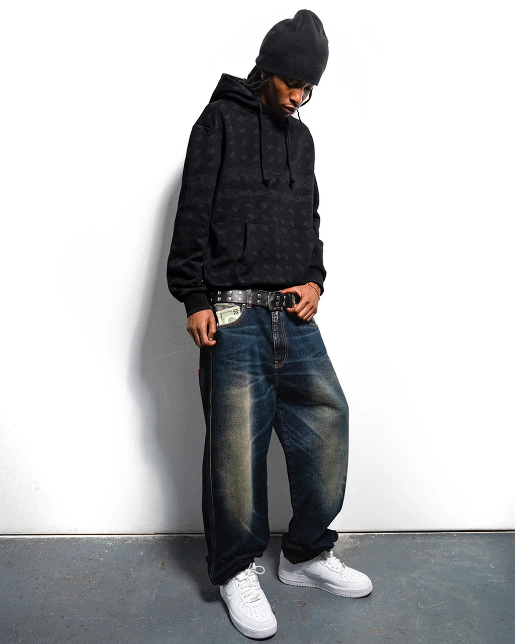99BASED Paisley Hoodie Black
