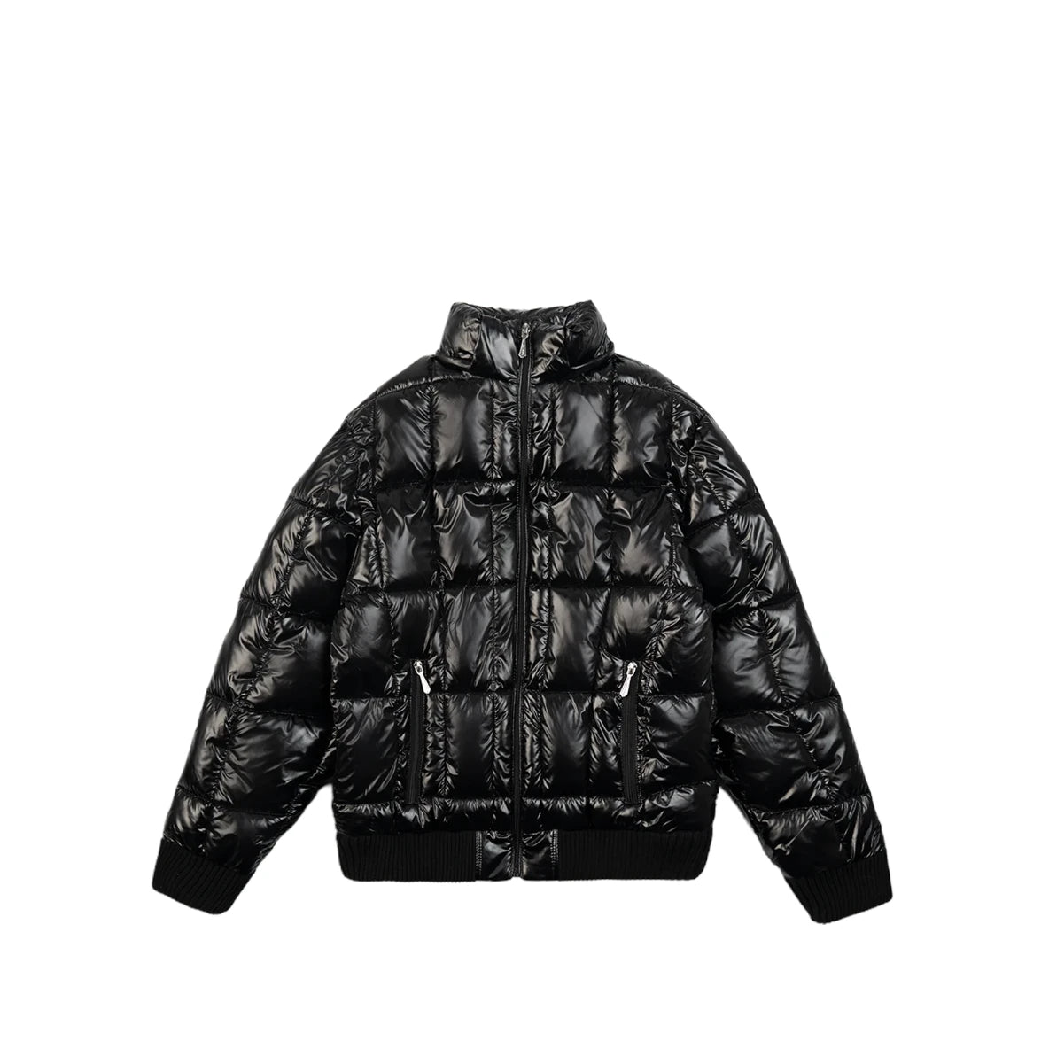 99BASED Quilted Slim Puffer Jacket Black