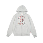 99BASED Shut Up Zip Hoodie Dark Grey Melange