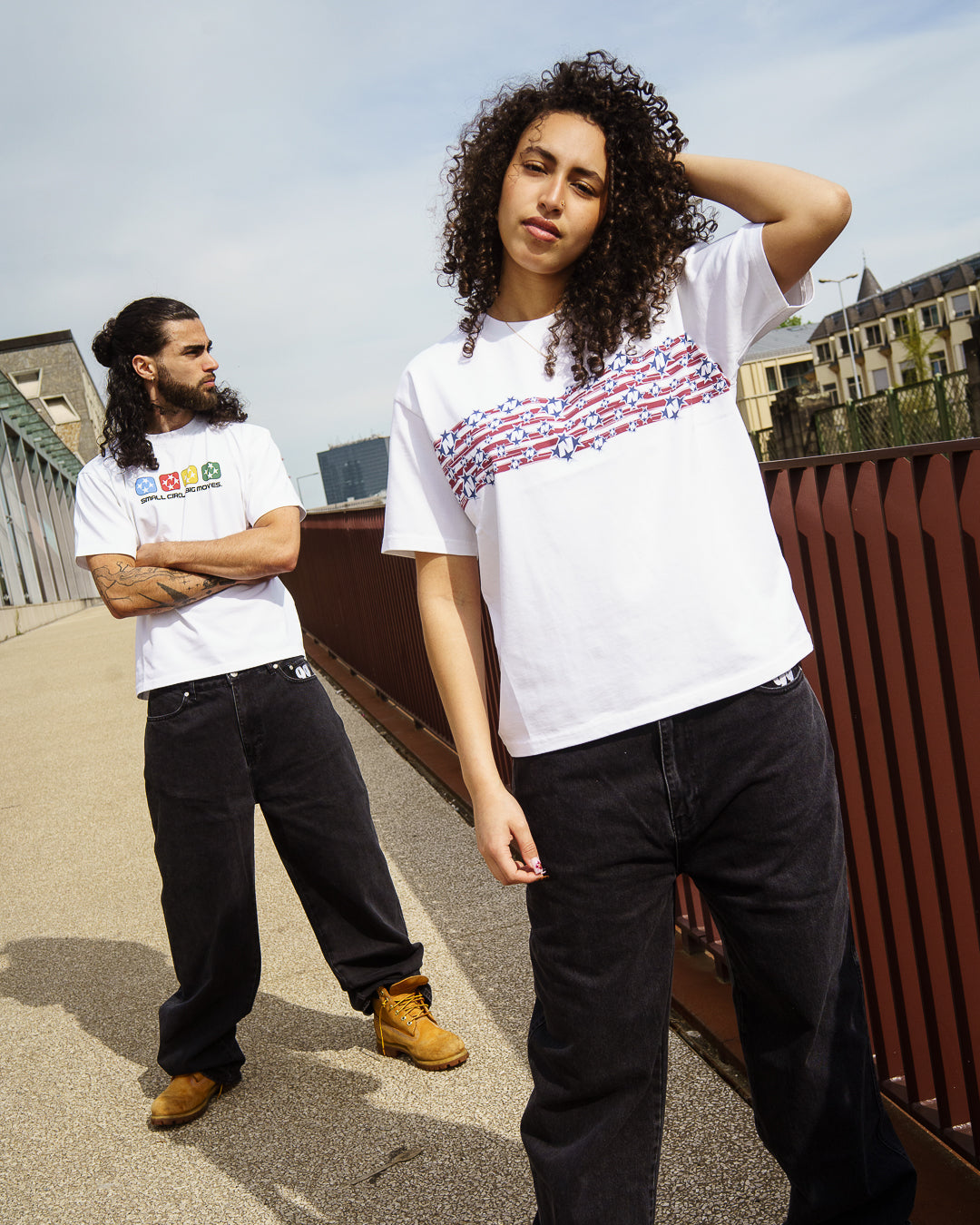 99BASED Multicolour T-Shirt White