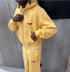 BORN BY END Oversized Crop Zip Up Yellow