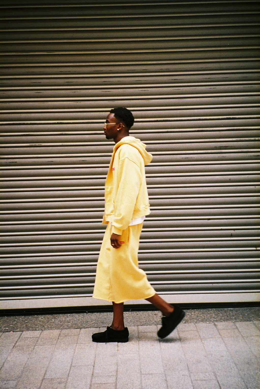 BORN BY END Oversized Crop Zip Up Yellow