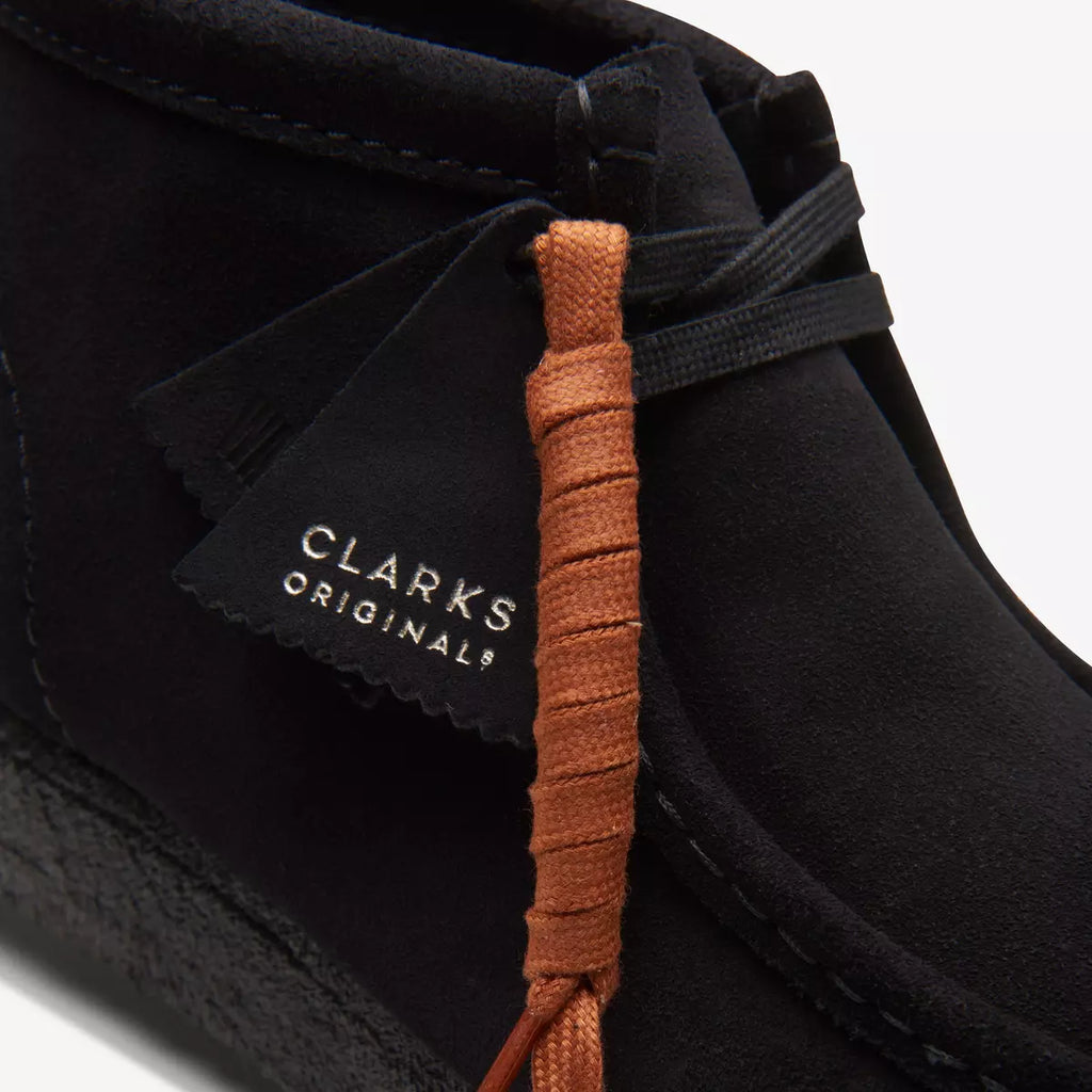 CLARKS ORIGINALS Bottines Wallabee en daim noir