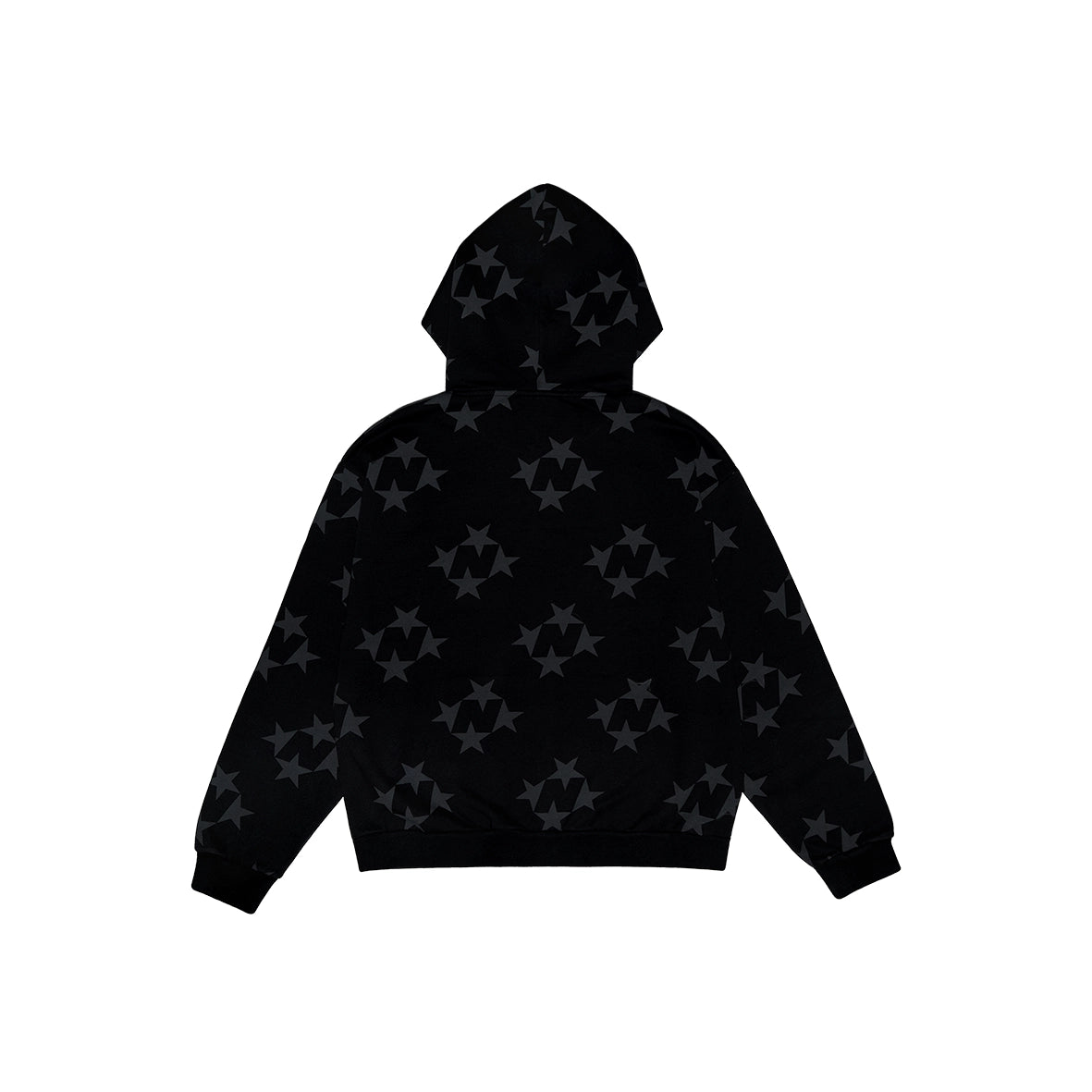99BASED Tonal Monogram Zip Hoodie Black