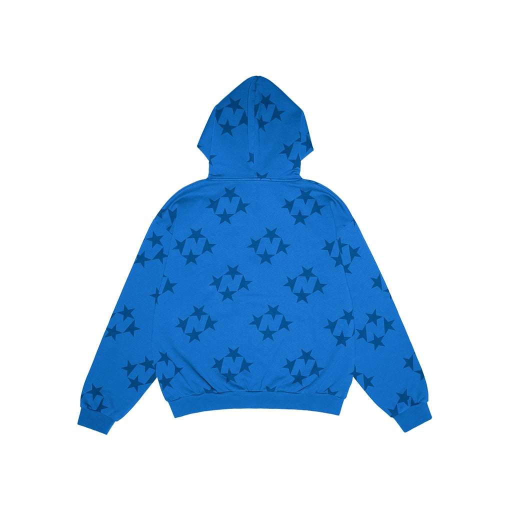 99BASED Tonal Monogram Zip Hoodie Blue