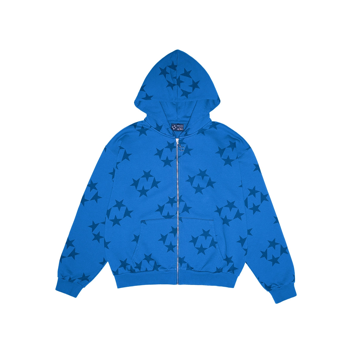99BASED Tonal Monogram Zip Hoodie Blue