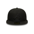 NEW ERA Atlanta Braves MLB Black on Black 59FIFTY Fitted Cap
