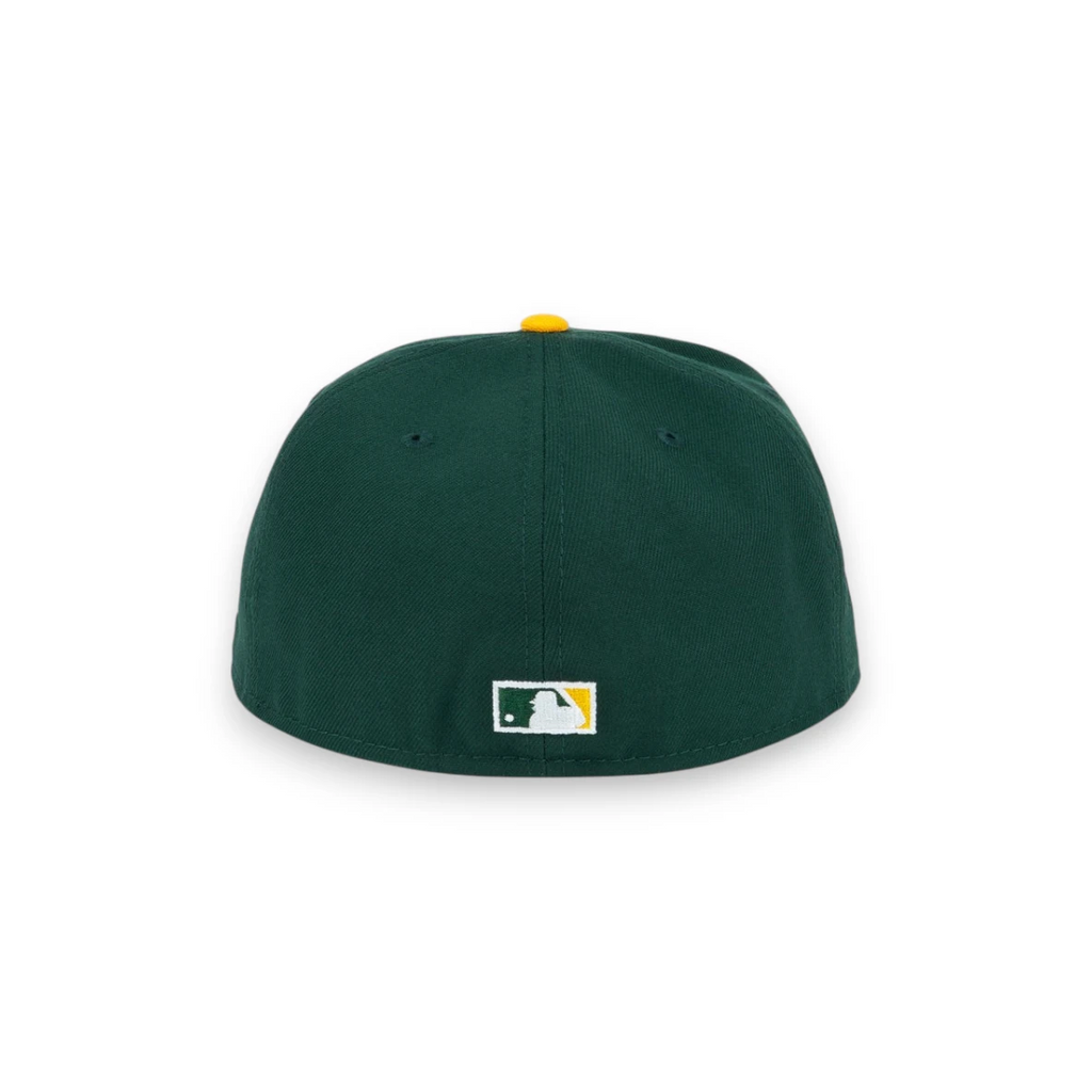 Casquette ajustée 59FIFTY NEW ERA Oakland Athletics renversée vert et jaune
