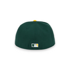 Casquette ajustée 59FIFTY NEW ERA Oakland Athletics renversée vert et jaune