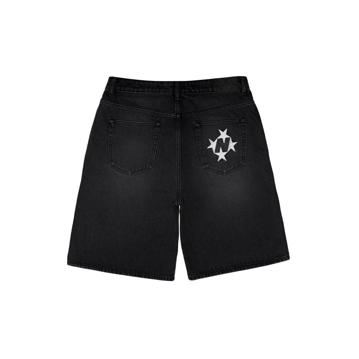 99BASED Shining Stars Denim Shorts Washed Black