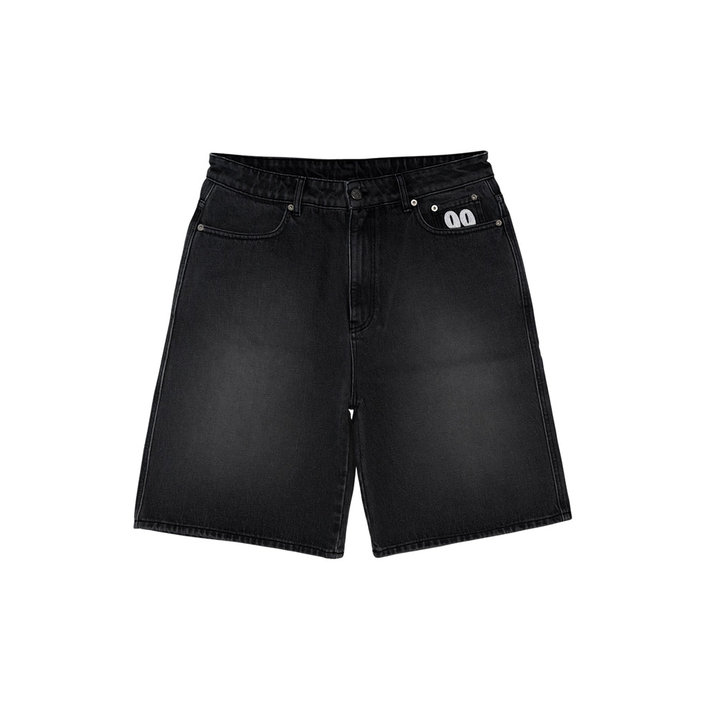 99BASED Shining Stars Denim Shorts Washed Black