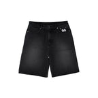 99BASED Shining Stars Denim Shorts Washed Black