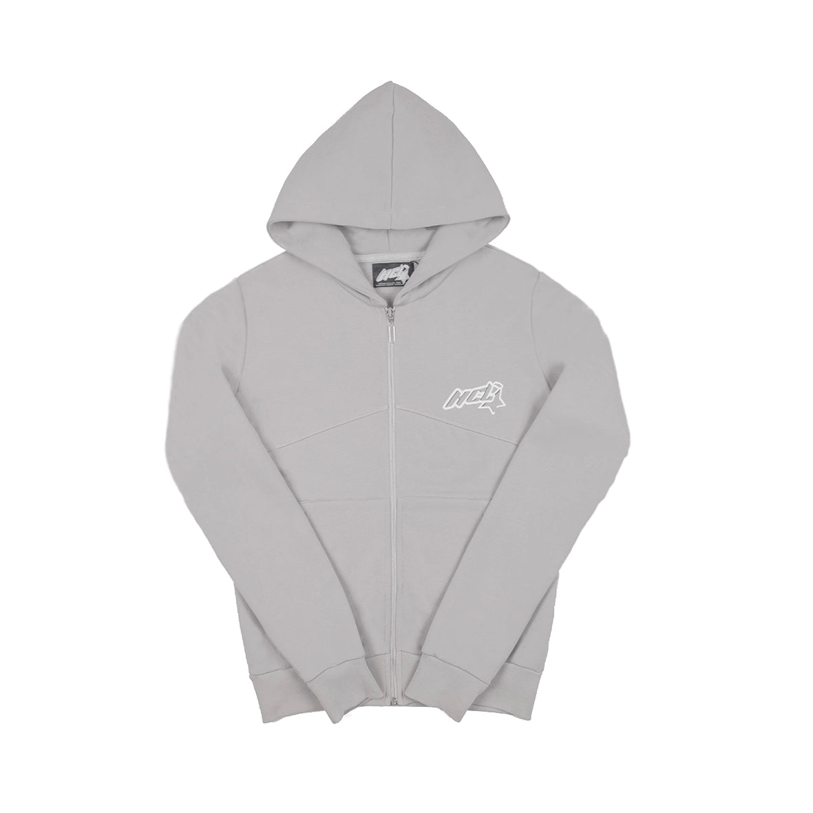 HUSTLER CLUB Zip Hoodie Grey