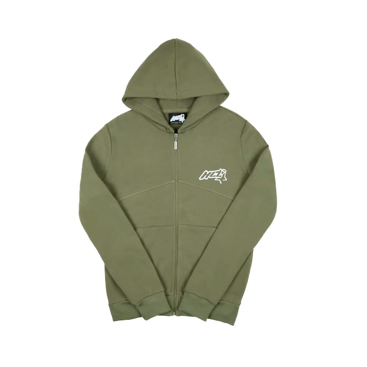 HUSTLER CLUB Zip Hoodie Khaki Green