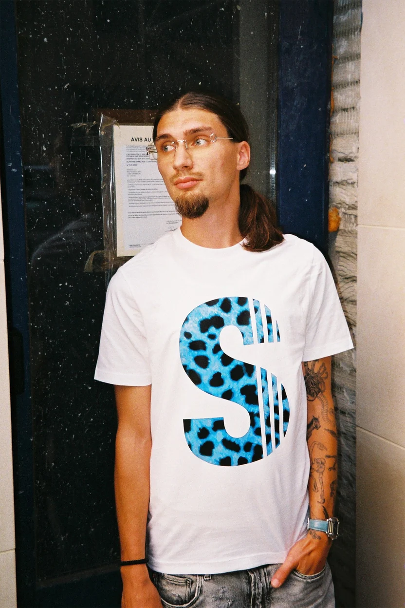 SOUSKHAPTA Cheetah Print S T-Shirt White