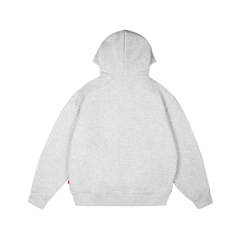 99BASED B Logo Zip Hoodie Grey Melange