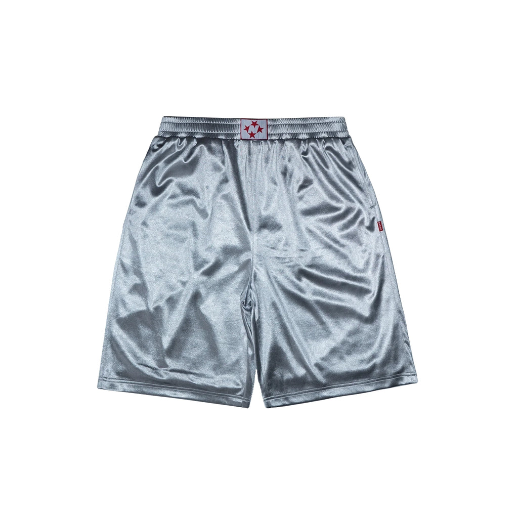 99BASED Box Logo Shorts Shiny Grey