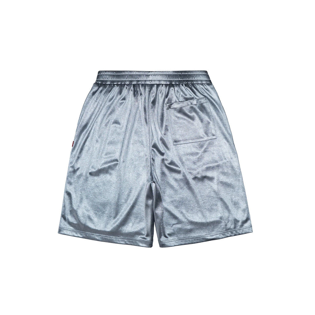 99BASED Box Logo Shorts Shiny Grey