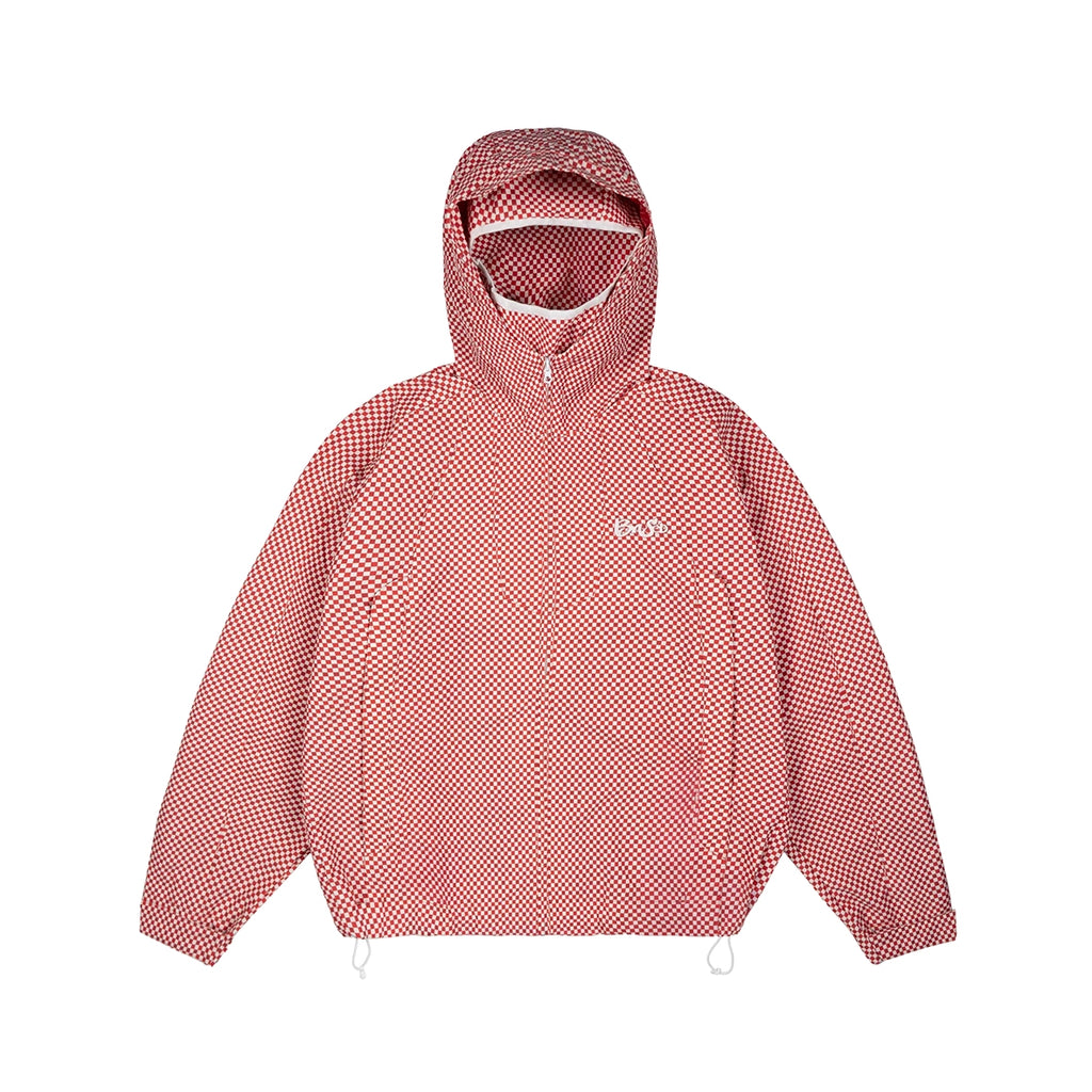 99BASED Checkboard Shell Jacket Red White