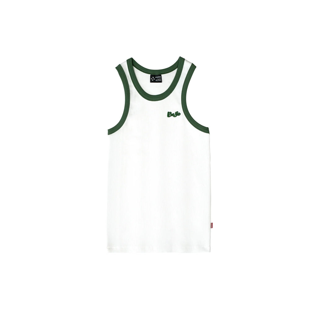 99BASED Contrast Combat Tank Top White Green