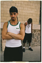 99BASED Contrast Combat Tank Top White Green