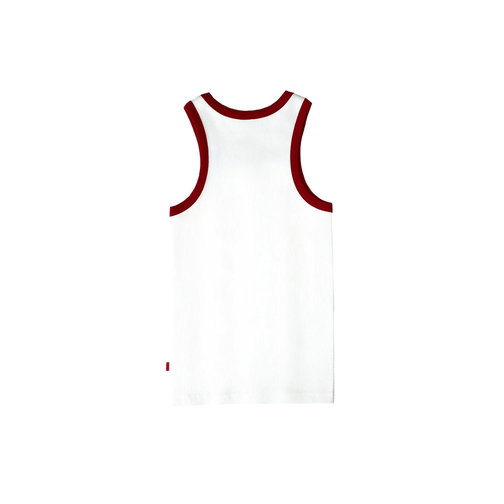 99BASED Contrast Combat Tank Top White Red