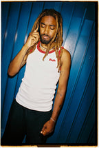 99BASED Contrast Combat Tank Top White Red