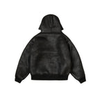 99BASED Daily Leather Shearling Jacket Black