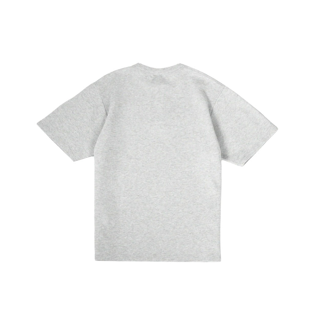 99BASED Daily Slim Button Up Waffle T-Shirt Grey Melange