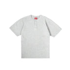 99BASED Daily Slim Button Up Waffle T-Shirt Grey Melange