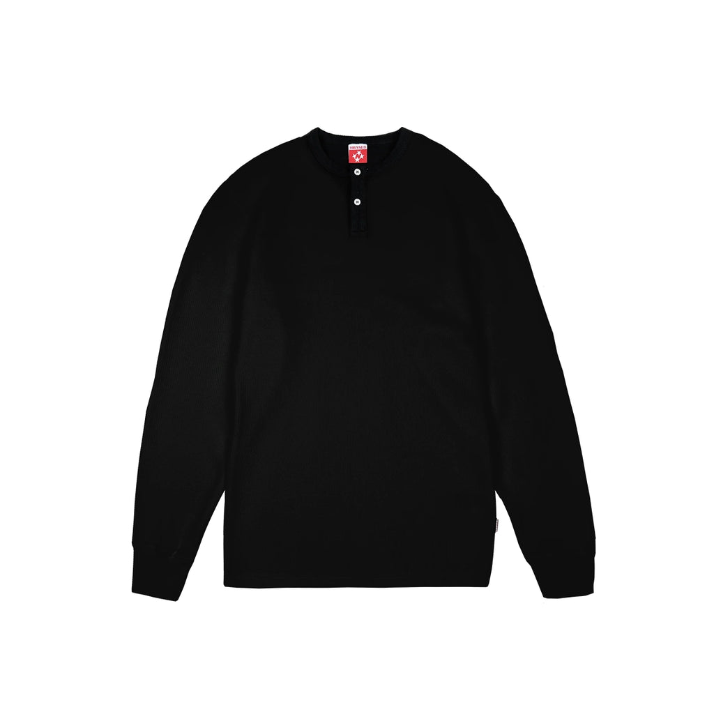 99BASED Daily Slim Henley Longsleeve Black