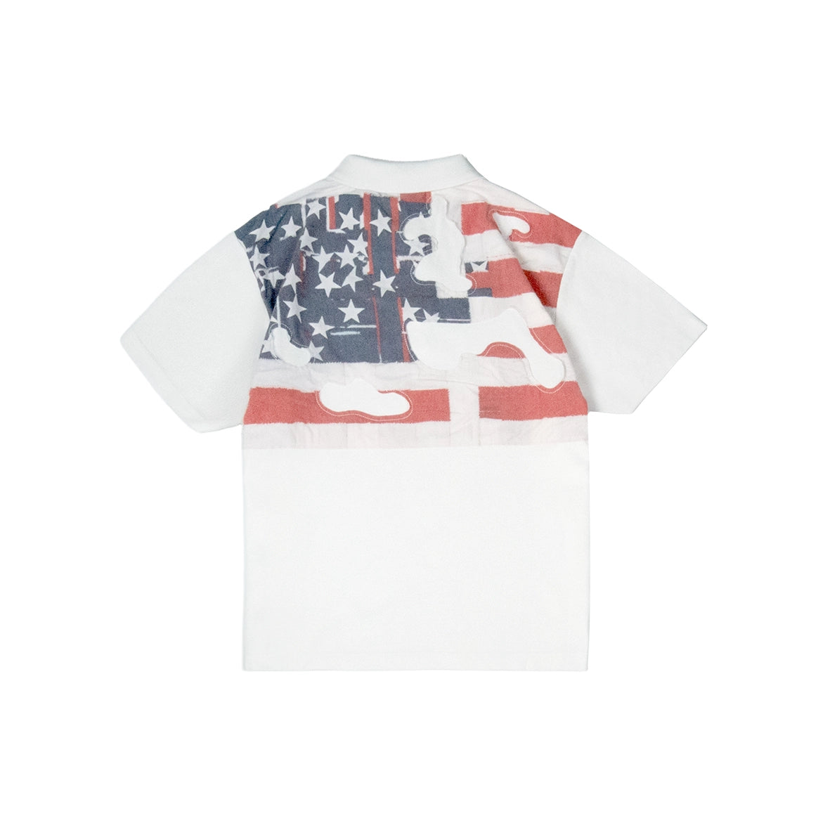 99BASED Distressed America Poloshirt White