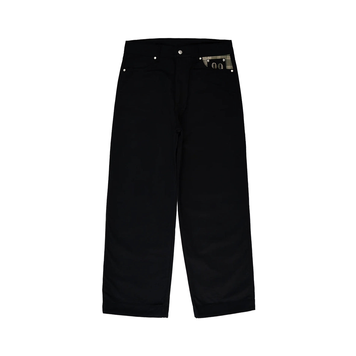 99BASED Double Pocket Jeans Plaid Forest