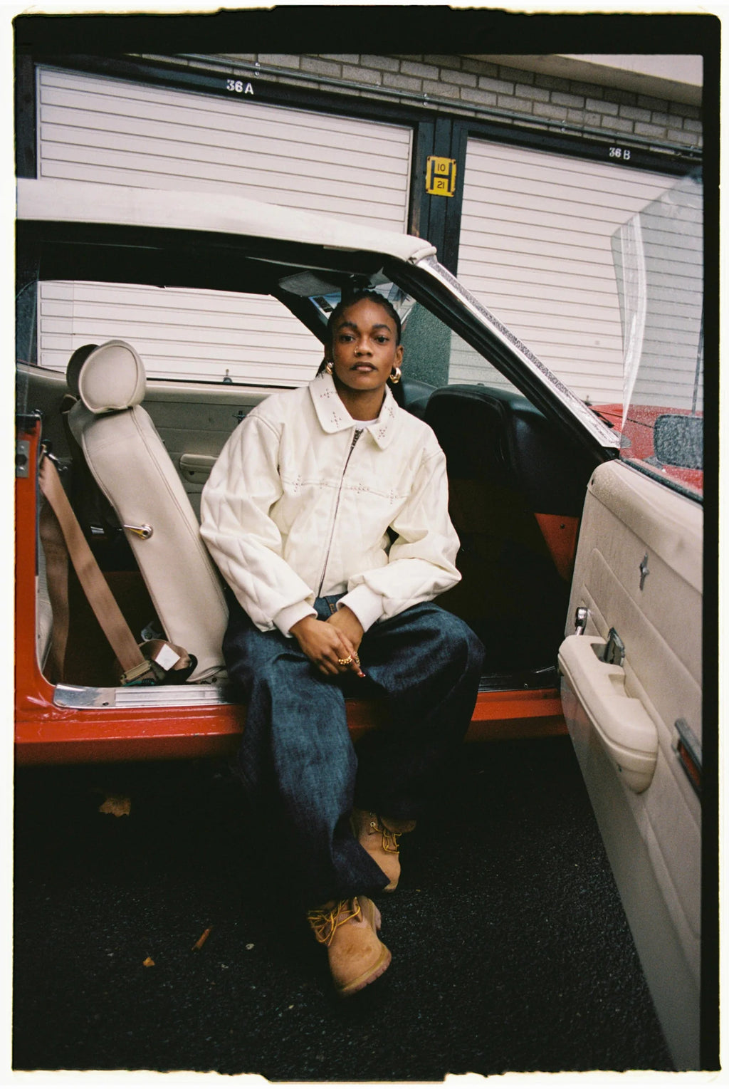 99BASED Eclipse Leather Jacket Creme