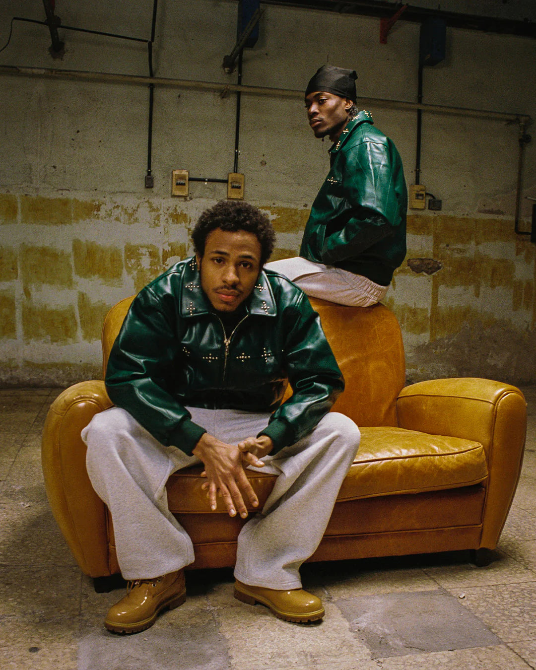 99BASED Eclipse Leather Jacket Forest Green