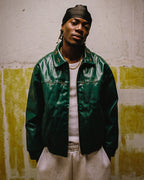 99BASED Eclipse Leather Jacket Forest Green