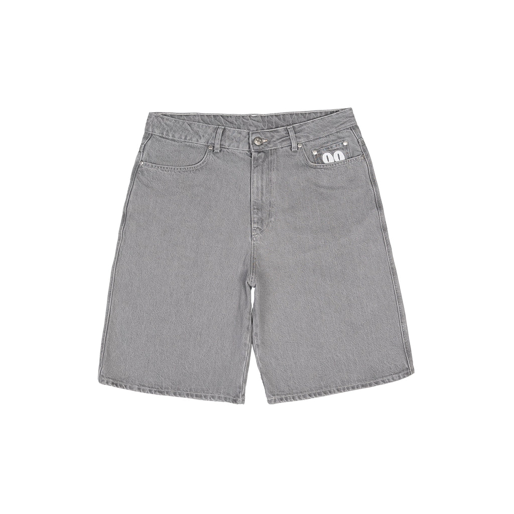 99BASED Finesse Based Denim Shorts Light Grey