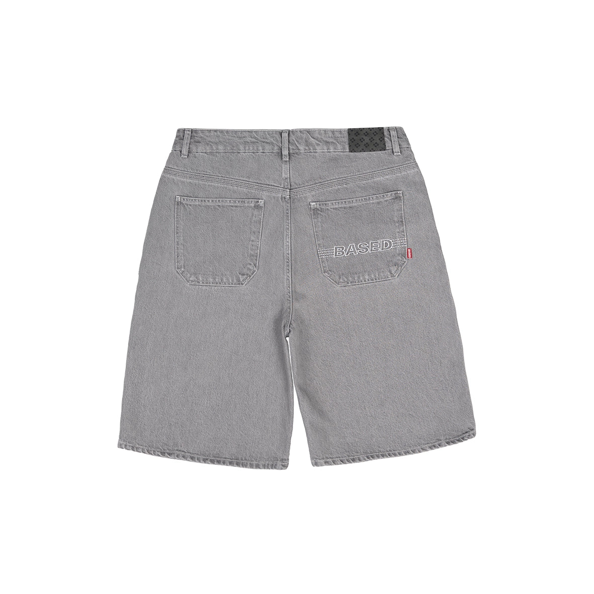 99BASED Finesse Based Denim Shorts Light Grey