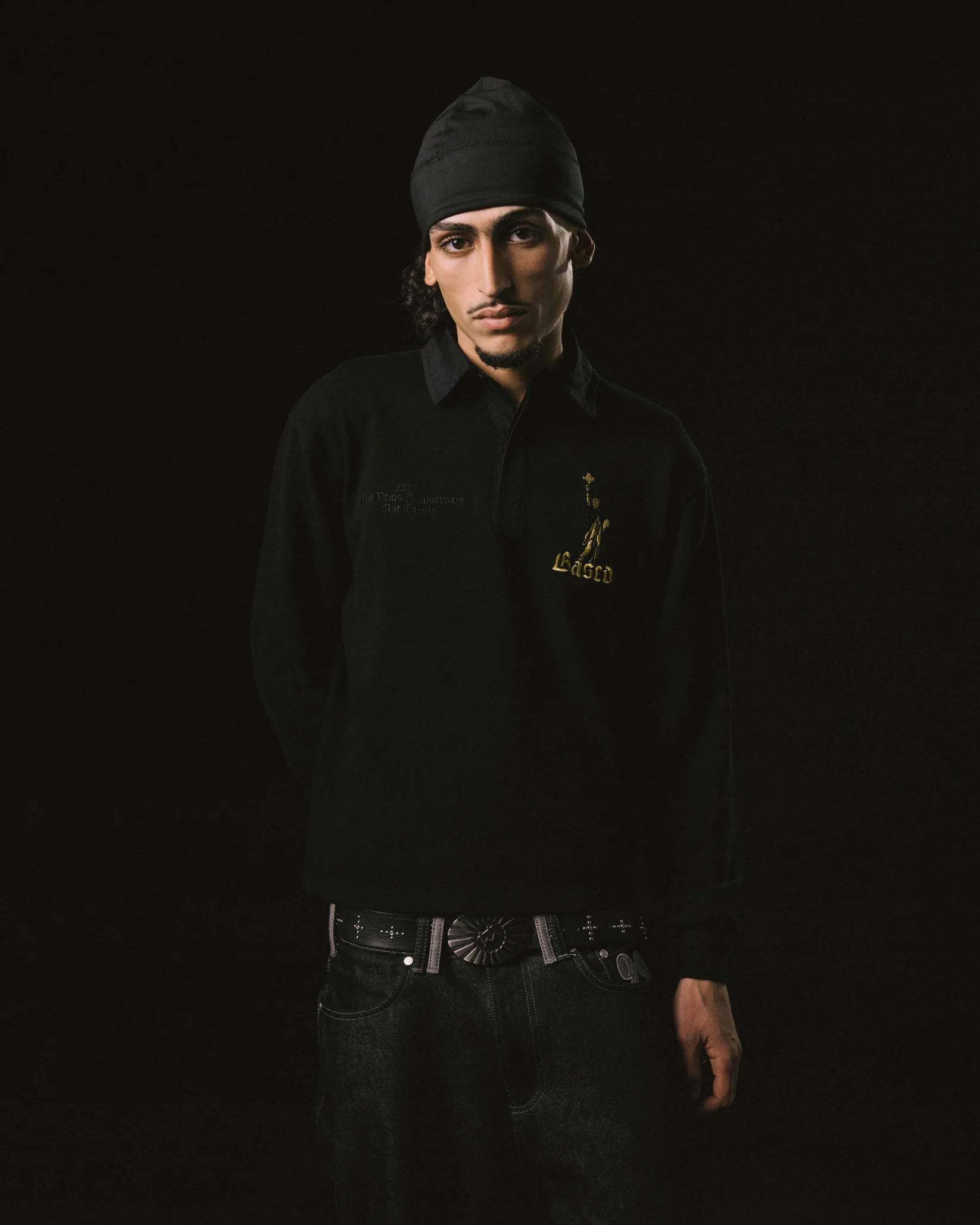99BASED Freedom Rugby Polo Knit Black